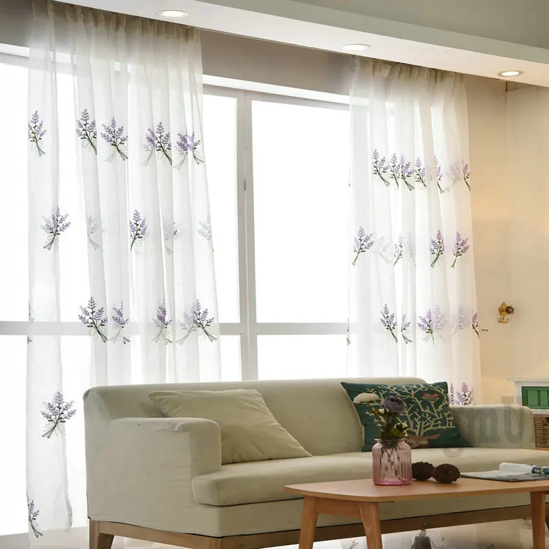 3D Lavendar вуаль розовая фиолетовая Тюль Красный цветочный узор прозрачные шторы для