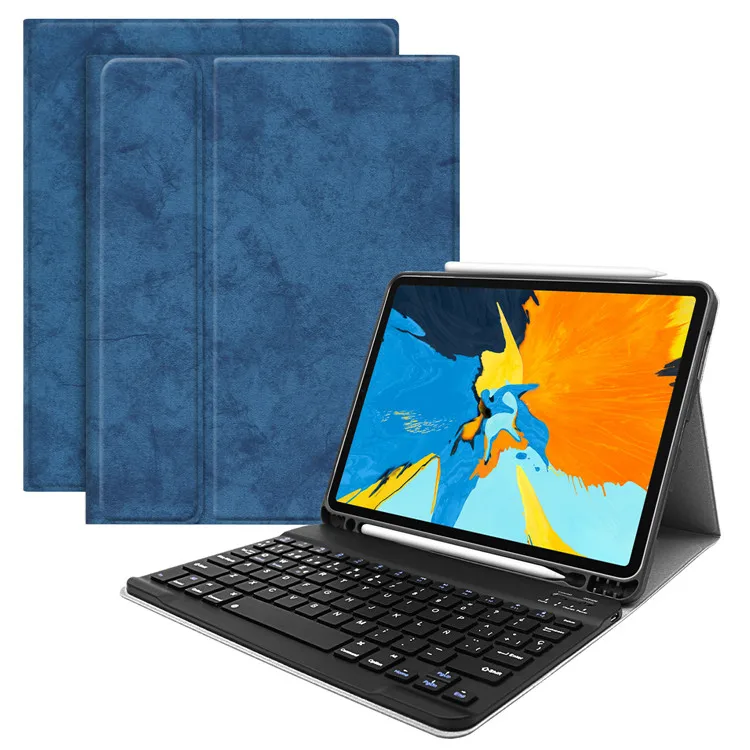 Blue-SP Kemile для iPad Pro 1" чехол клавиатура Bluetooth W карандашница Смарт Стенд Крышка для iPad Pro 1" дело Испанский клавиатура - Цвет: Blue-SP