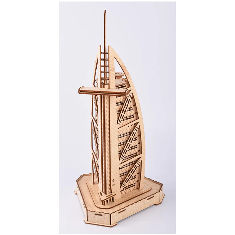 Burj Al Arab Дубай отель парус 3D деревянная модель головоломка лазерная резка головоломки игрушки фигурка Строительная модель для домашнего декора