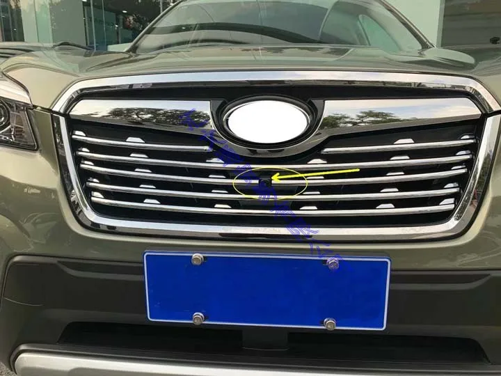 С камерой для Subaru Forester SK украшения аксессуары ABS Хром Передняя решетка крышка центр сетка отделка