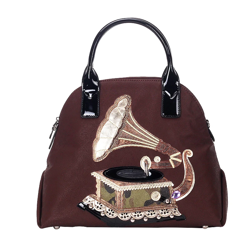 Женские сумки через плечо кожаная Лоскутная сумка мессенджер с вышивкой тоуты