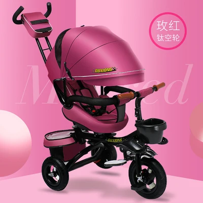 Туристический трехколесный велосипед L с прицепом MICR trike XL для детей от 1 до 7 лет, большая детская коляска, детский велосипед, багги, велосипедный зонт - Цвет: Флуоресцентный зеленый