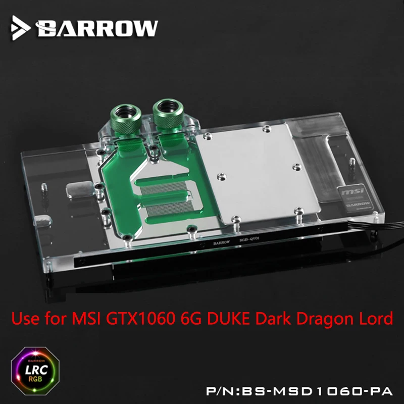 Курган полное покрытие Графика карты блок использовать для MSI gtx1060 6 г Duke Темный