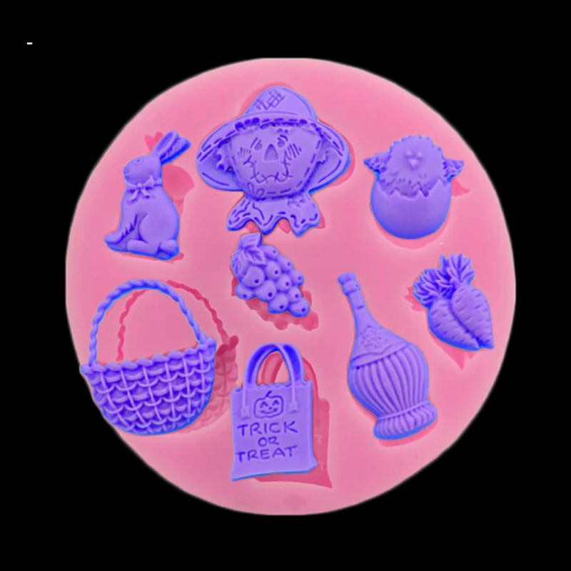 Пасхальные силиконовые формы для овощей фруктов кроликов корзин тортов печенья