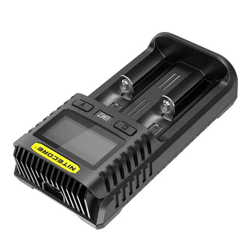 NITECORE UM2 автоматическое универсальное 3а быстрое зарядное устройство интеллектуальное USB Двухслотовое зарядное устройство ЖК-дисплей литий-ионный IMR аккумулятор 18650 21700