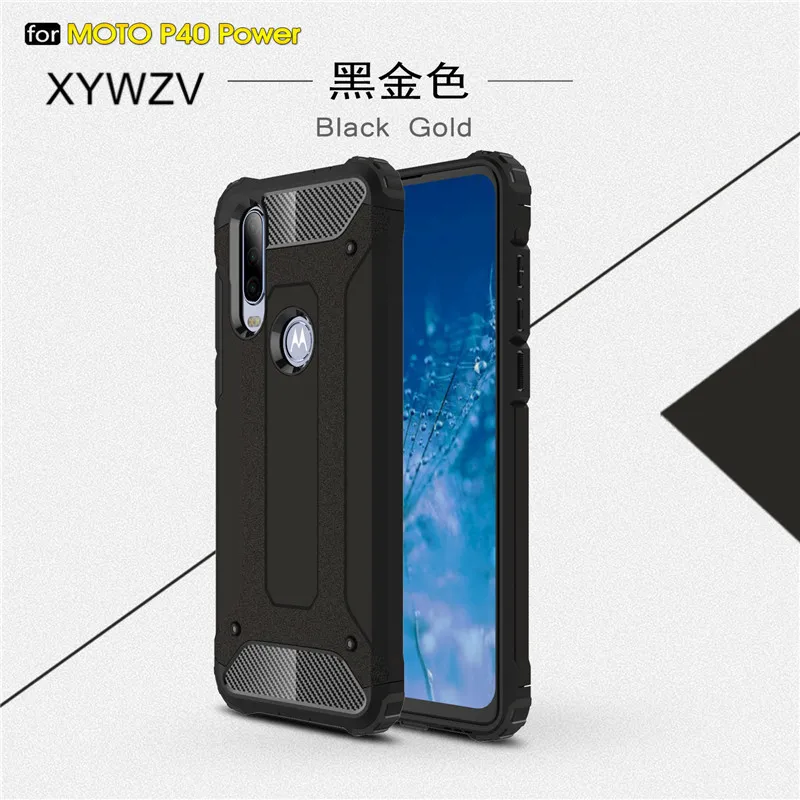 For Motorola P40 Power Case Armor Soft Silicone Rubber Hard PC Phone Back Cover Moto |
