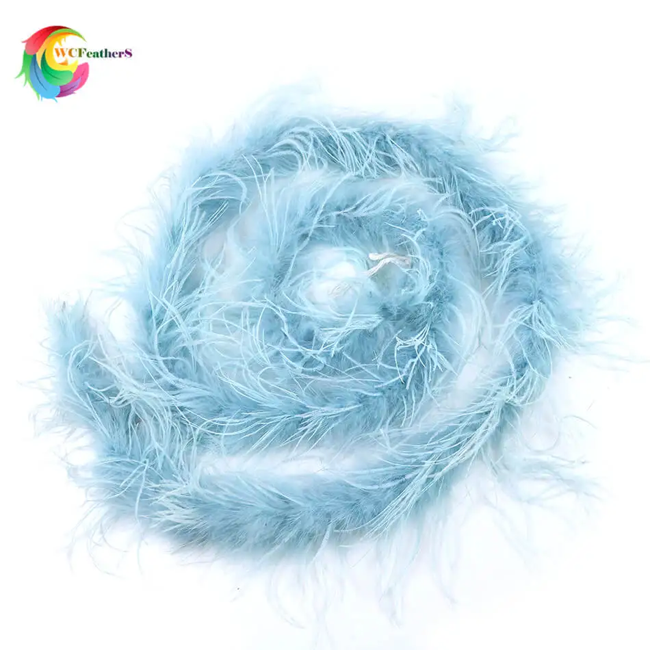 NEW! 2 meters/pc Colorful Ostrich feather boa Wedding/Dance/Apparel Accessories/Decoration feather strip 22Colors for chose - Цвет: color 09
