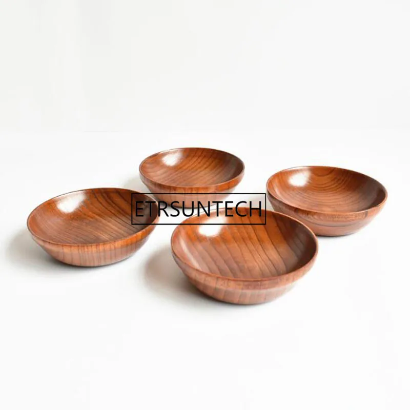Jujube деревянная тарелка для соуса круглая мини уксуса 11x3 см Посуда суши кухня