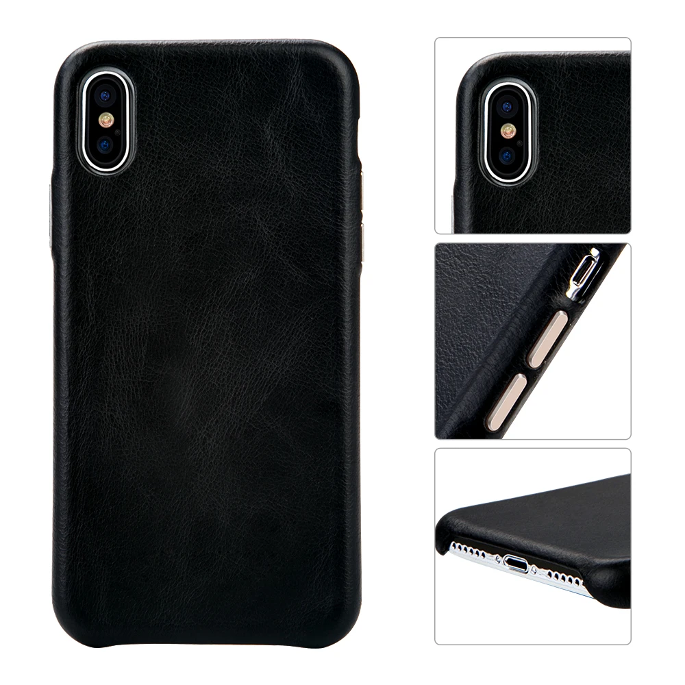 Jisoncase, чехол из натуральной кожи, чехол для iPhone X/XS, роскошный бренд, Винтажный чехол для телефона, тонкий дизайн, удобная металлическая кнопка, новинка