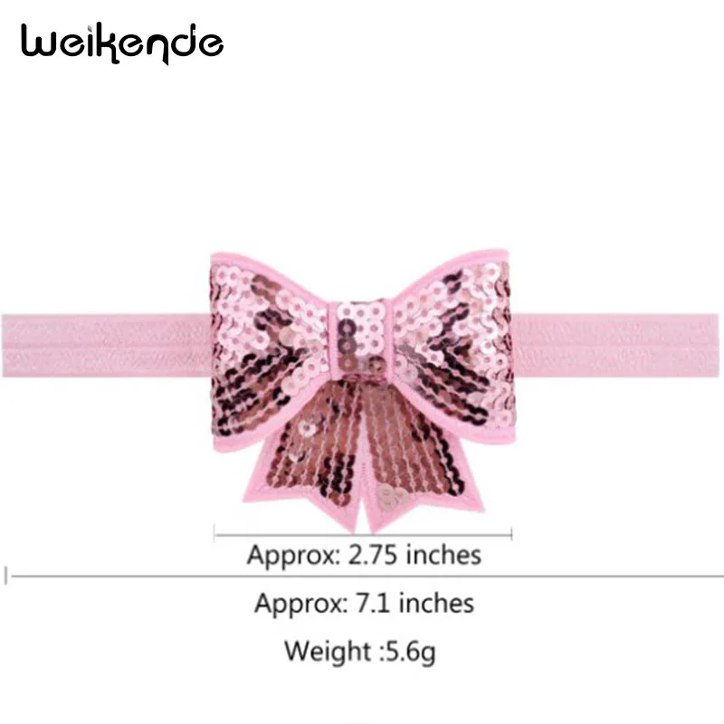 New Children Sequins Bows Soft Solid Headbands Hair Knot Elastic Hairbands Kids Girls Bands Accessories 1 piece | Детская одежда и