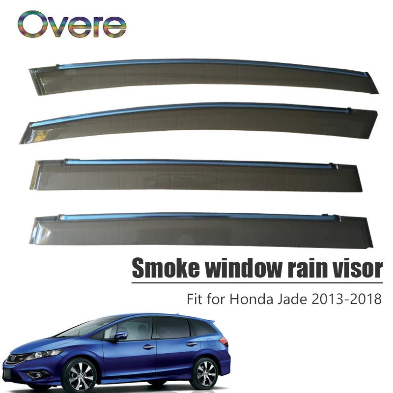 

Overe 4 шт/1 Набор Дымовое окно дождевой козырек для Honda Jade 2013 2014 2015 2016 2017 2018 ABS навесы укрытия аксессуары