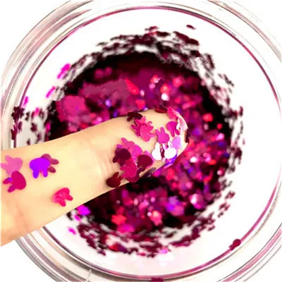 laser rose Rabbit Ультратонкий кролик, блестки, дельфин, морская черепаха, ПЭТ, пайетки, лазерные блестки для ногтей, рукоделие, Свадебный декор, конфетти, 8 г - Цвет: laser rose Rabbit