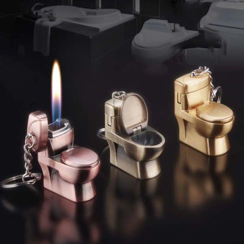 Мини креативная Бутановая Зажигалка в форме унитаза металлические газовые