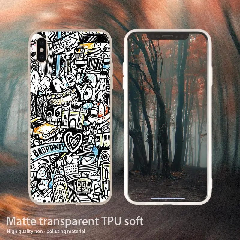 7 soft case Граффити обои Мягкий силиконовый чехол для телефона чехол для iPhone 11 Pro 7 8 Plus XR XS Max 4 5 5S SE 6 6s чехол Funda Etui чехол s - Цвет: 7 soft case