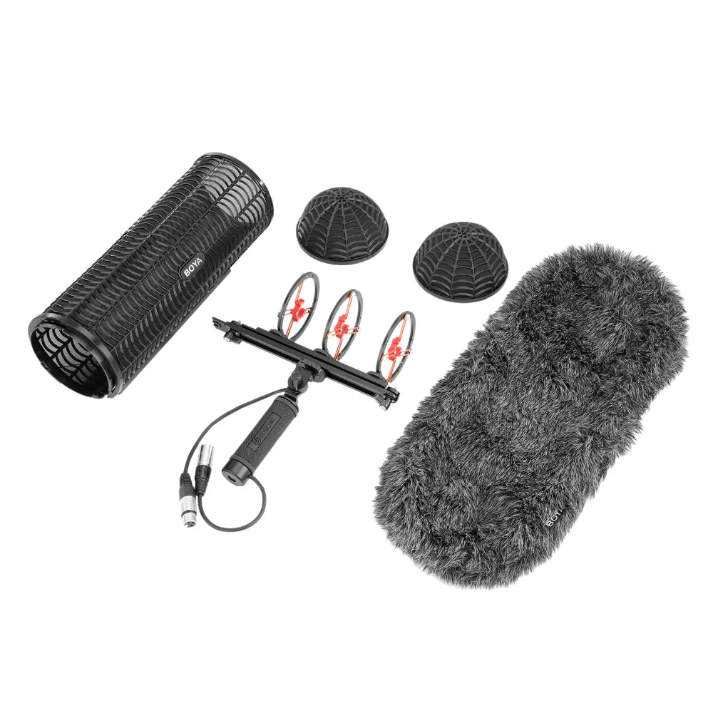 BOYA BY WS1000 лобовое стекло и подвеска Системы с XLR мужчина женщина Вход s & 3 Shockmount для