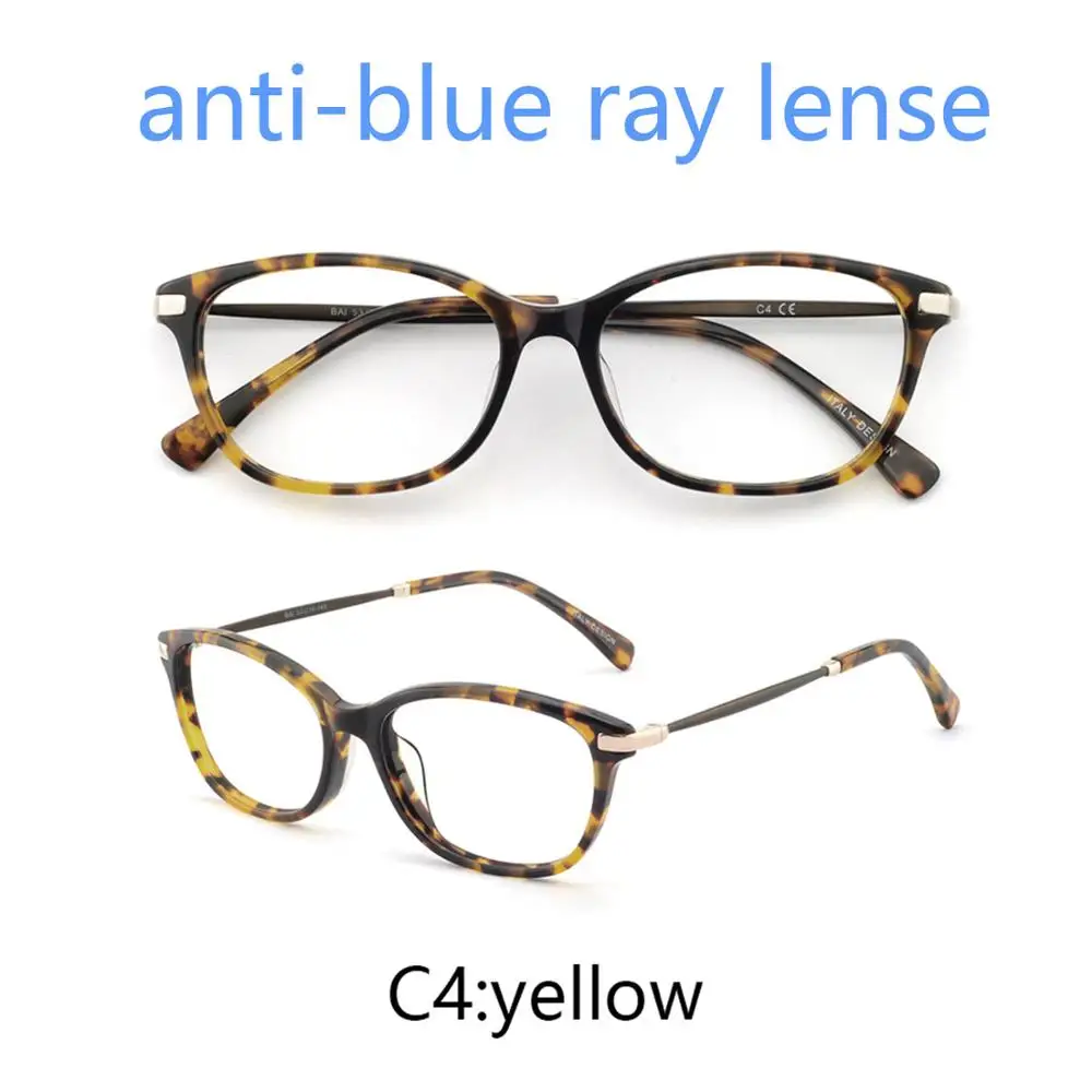 C4a yellow OCCI CHIARI очки для близорукости Gafas женские очки оправа ацетат весна шарнир очки по рецепту очки красные W-DIOLI - Frame Color: C4a yellow