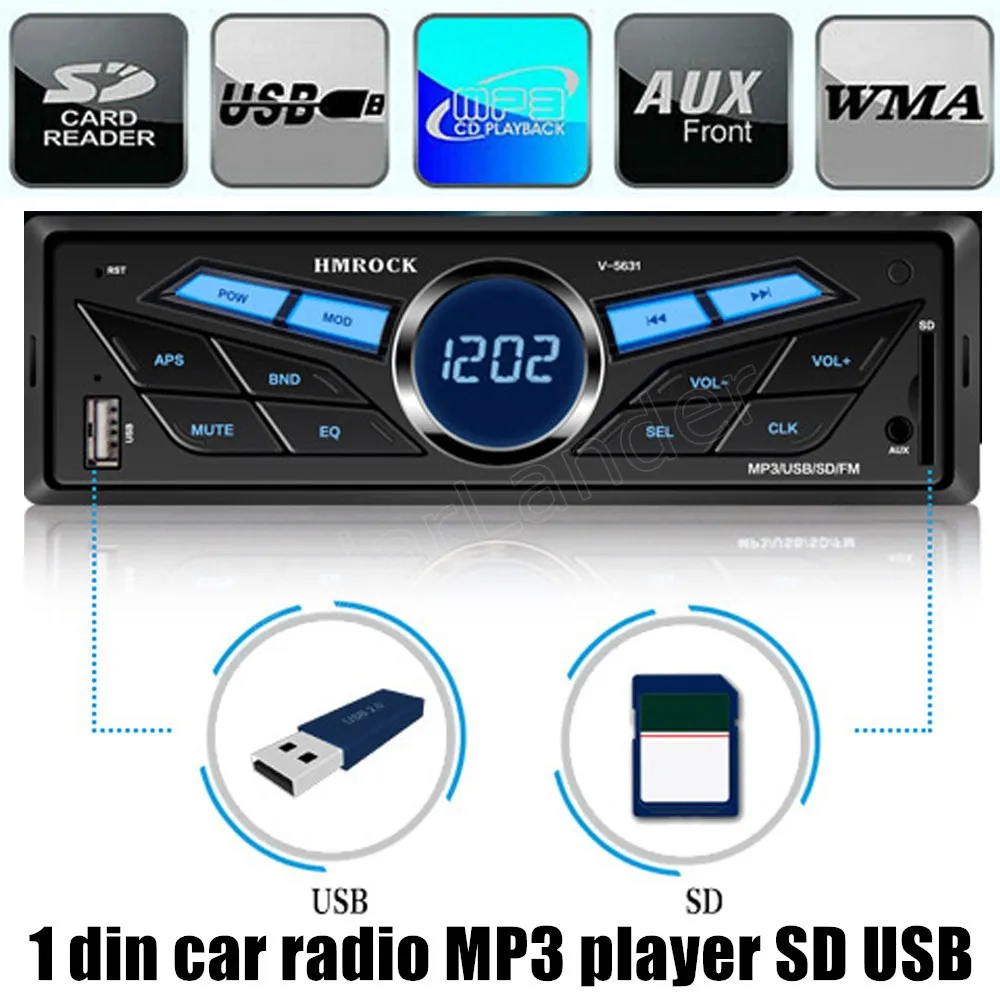 Высокое качество 12 В без Bluetooth автомобильное радио авто аудио стерео 1 DIN TF FM MP3 плеер AUX USB TF
