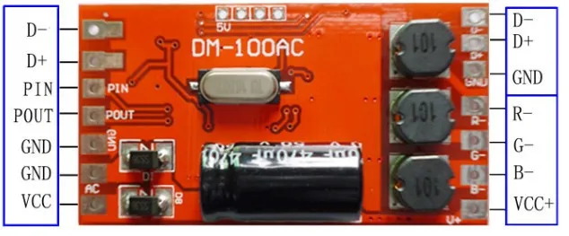 DM-100AC-300ma, DMX512/1990,3 каналов DMX постоянного тока декодер, AC9-32V вход переменного тока, 300ma* 3 выходной канал