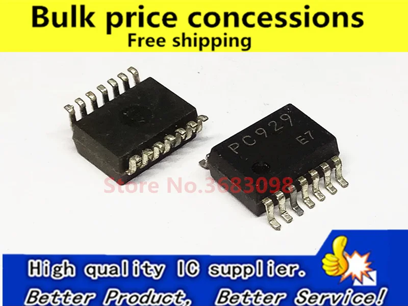 

Free Shipping 20pcs/lot PC929 Optical isolator - logic output SOP-14 In Stock