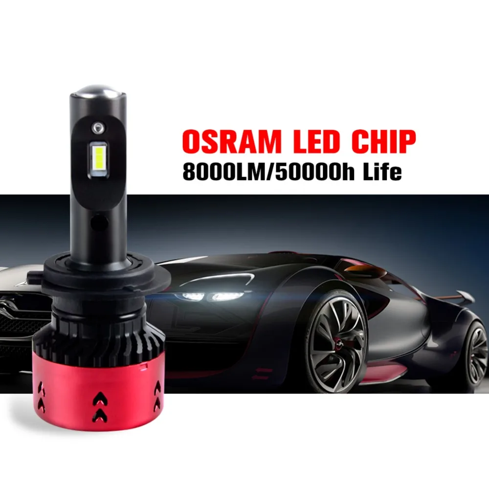 Foxcncar Led H4 H7 H11 CSP Car Headlight Bulb Kit 16000LM 70W DC 12V 9005 9006 9007 6500K Auto Front Lamp Styling | Автомобили и