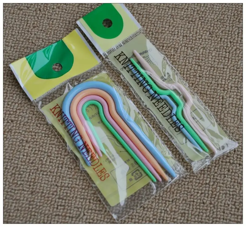 7 шт. 2 комплекта АБС пластик вязаные спицы для вязания гладкие крючком u образные