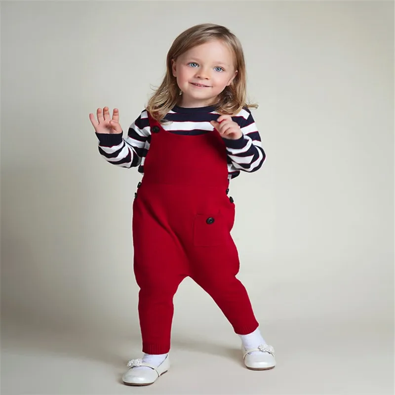 LILIGIRL/Детские хлопковые трикотажные штаны на лямках для девочек; свитер для малышей; комбинезон; детские комбинезоны для мальчиков; сезон осень-зима; комбинезоны; одежда