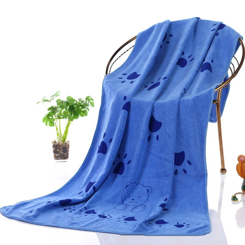 Paw Blue Новые Мягкие впитывающие водяные банные полотенца для собак супер-размер микрофибры сильные быстросохнущие полотенца для волос для собак аксессуары - Цвет: Paw Blue