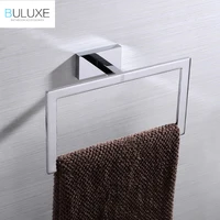 BULUXE  Brass Bathroom Accessories Towel Rack Holder Ring Chrome Finished Wall Mounted Bath Acessorios de banheiro HP7757