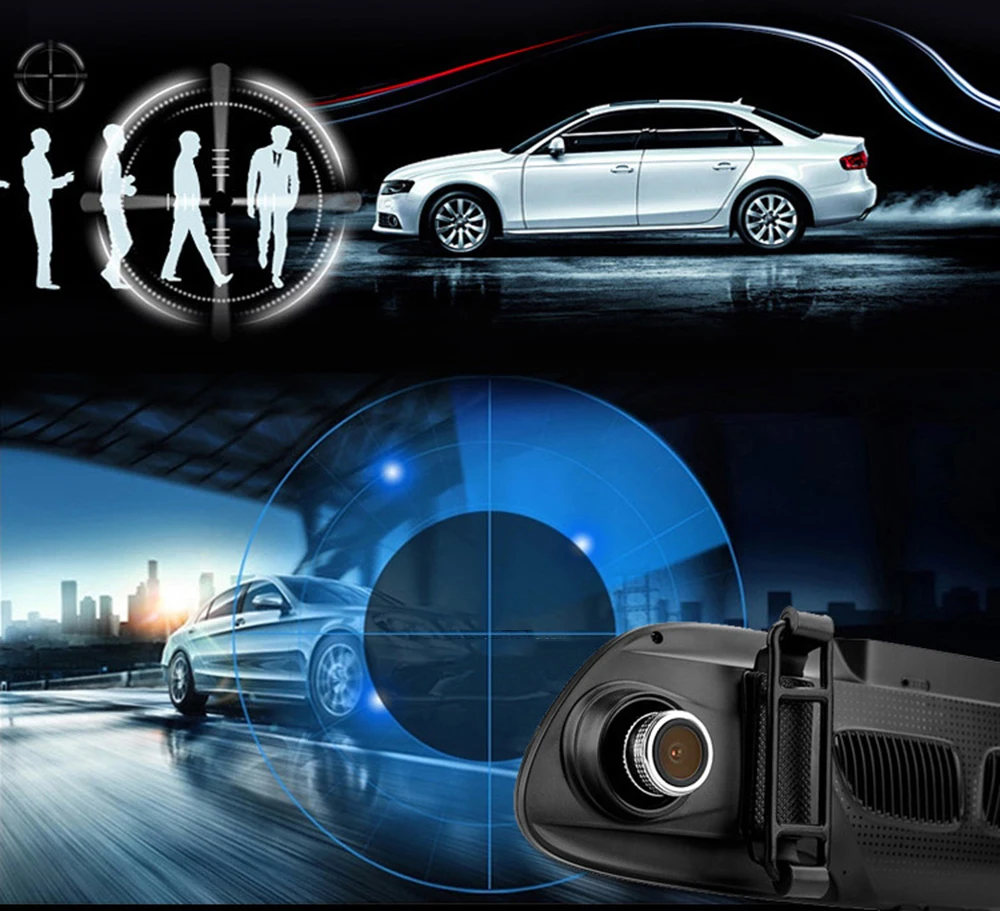 7 дюймов 1080P FHD ips сенсорный экран двойной объектив Автомобильный видеорегистратор с зеркалом заднего вида HD 1080P цифровой видеорегистратор регистратор видеорегистратор