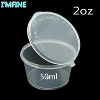 100pcslot 50ml 2oz food grade pp seasoning cup disposable tasting cup salad sauce take out storage cup