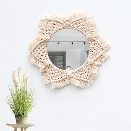 color as picture Boho Macrame ручной работы простой дом Висячие гостиной навесные Декорации для стен декоративные зеркальные настенные гобелены - Цвет: color as picture