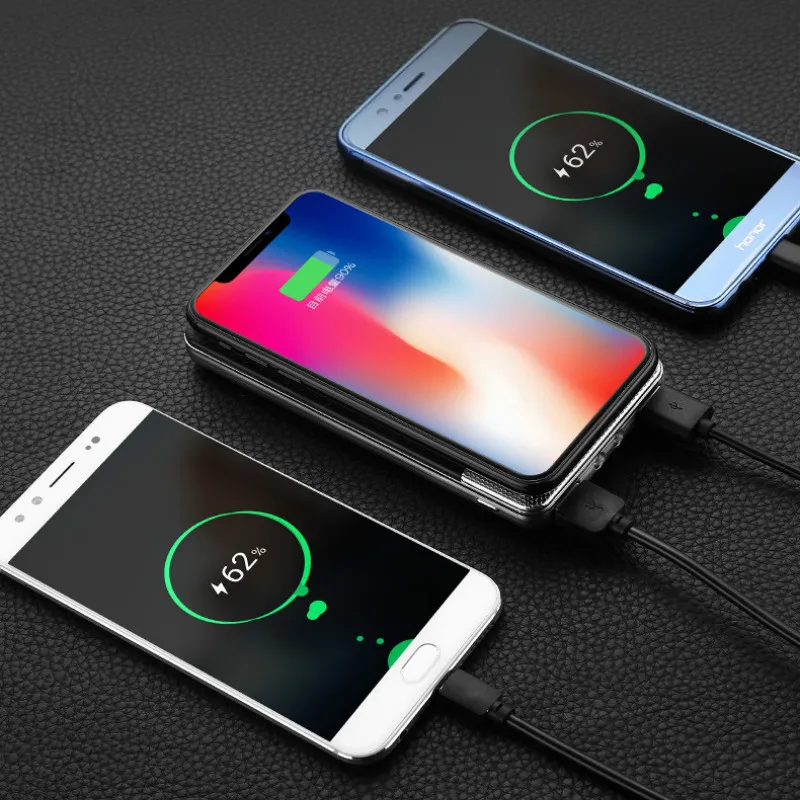 Мощность Bank 10000 mAh Беспроводной Dual USB банк Зарядное устройство Батарея случаях