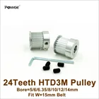 Зубчатый шкив POWGE, 2 шт., 24 зубца, 3 м, отверстие 51668101214 мм, ширина 15 мм, HTD3M, ремень 24 T, 24 зубца, 3 м, Гравировальный шкив с ЧПУ