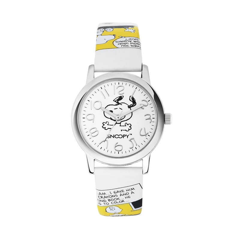 Yellow Snoopy, детские часы, детские часы для мальчиков, мультяшный ремешок, студенческие часы, Брендовые повседневные модные милые кварцевые наручные часы, водонепроницаемые - Цвет: Yellow