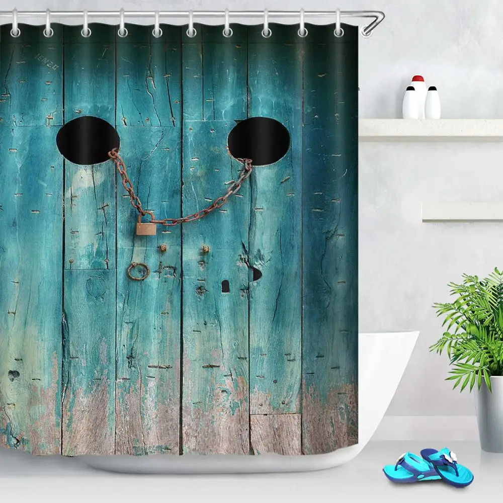 Rustic Wood Door Фунтов 72 ''Ретро Книги по искусству истик душ Шторы загородный двери сарая Винтаж дерево Ванная комната Шторы s ткань для ванной дома Книги по искусству Декор - Цвет: Rustic Wood Door