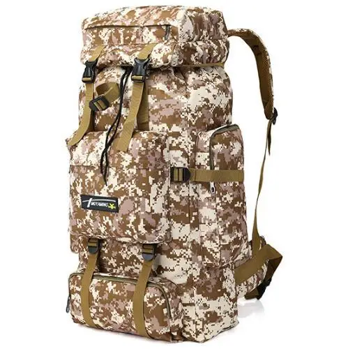 Desert digital 70L рюкзак большой емкости Многофункциональный водонепроницаемый армейский военный рюкзак для походов дорожные рюкзаки Mochila Militar - Цвет: Desert digital
