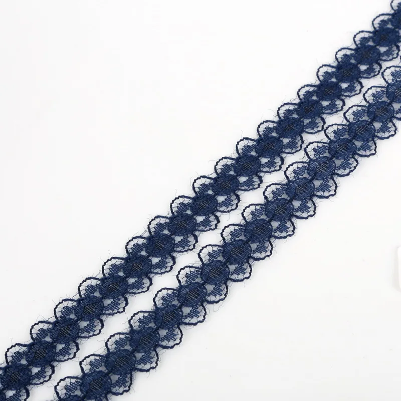 15mm Navy 5 ярдов/партия, 5/"(15 мм), кружевная лента, двусторонняя ручная работа, вышитая сетка, кружевная отделка, ткань, лента, сделай сам, швейная юбка, аксессуары - Цвет: 15mm Navy
