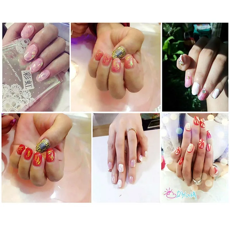 1 рулон Авроры наклейки для ногтей стекло Фольга Дизайн Наклейка сломанный