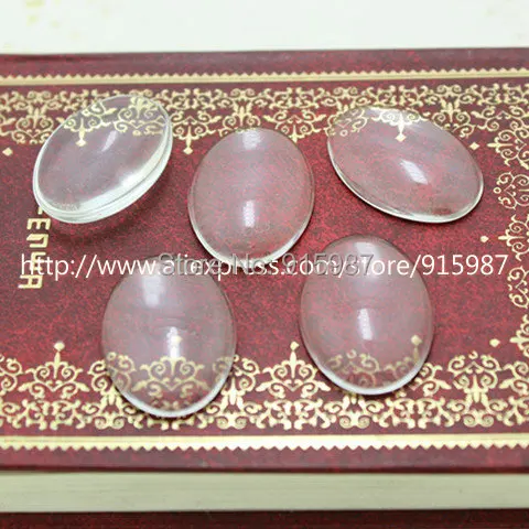 Сладкий колокол 50 шт./лот прозрачное камео стекло кабошоны лоток кулон крышка 25*18