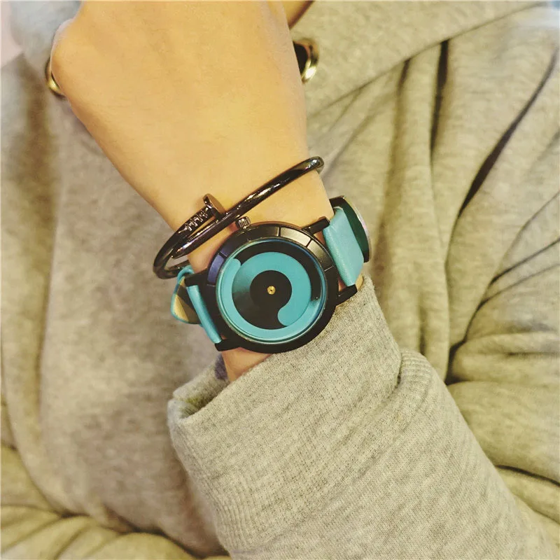 Мода личность женщины часы кожа Высокого качества кварцевые наручные