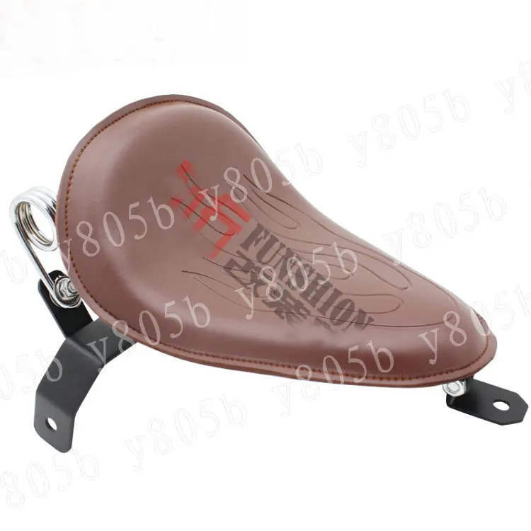 Коричневое кожаное сольное весеннее сиденье + Монтажный кронштейн для Yamaha VStar 400