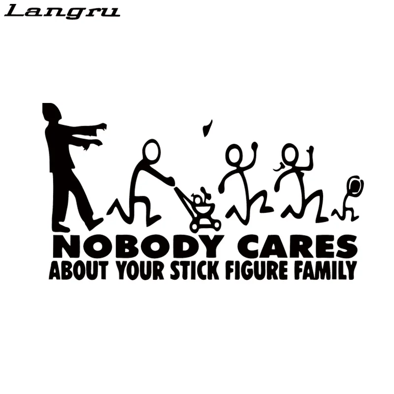 Langru Cool Zombie Stick Family Nobody Cares Truck милые и интересные наклейки для автомобиля бампер