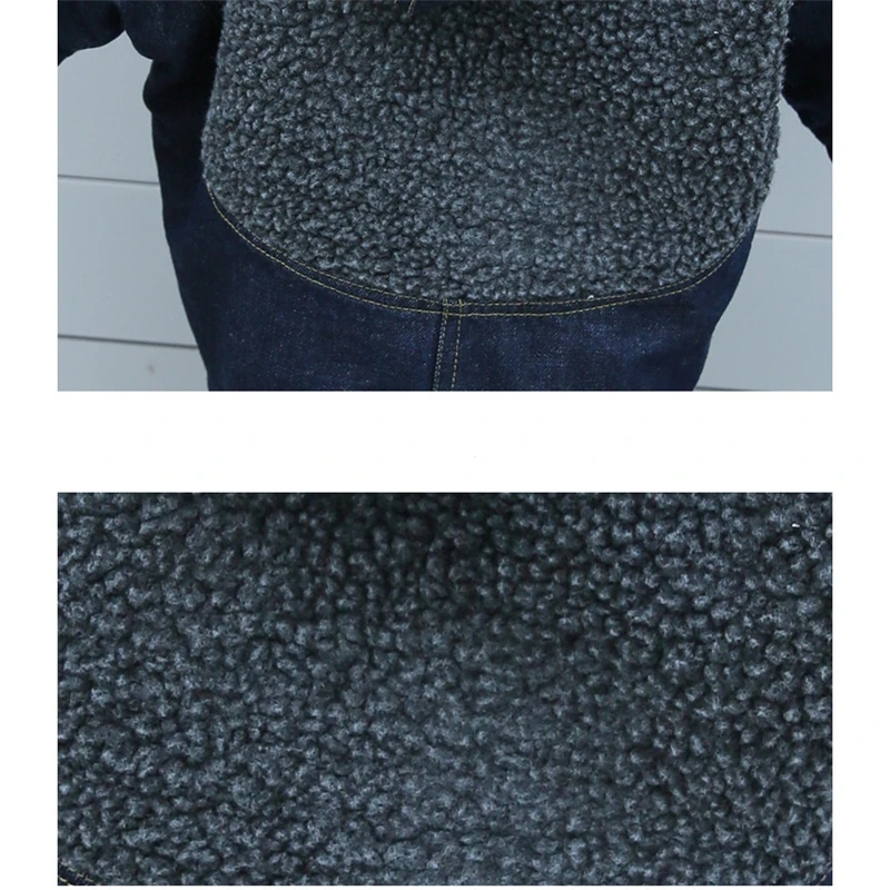 Детская одежда куртка пальто зимняя Модная Джинсовая кашемировая из ягненка для