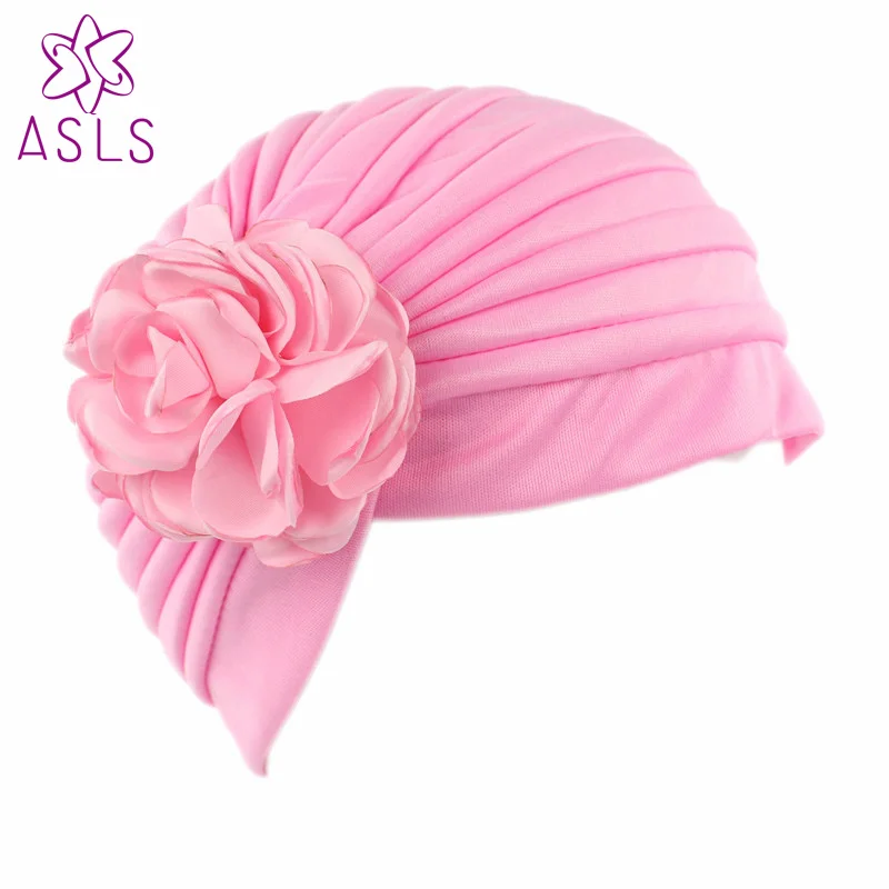 2017 Hot sale Luxury Women  Pleated Head Wrap Bonnet Turban sleeping Cap With Spring Flower Ladies Turban