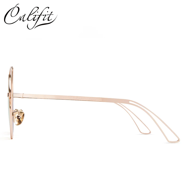 CALIFIT Винтажные Солнцезащитные очки кошачий глаз для женщин фирменный дизайн