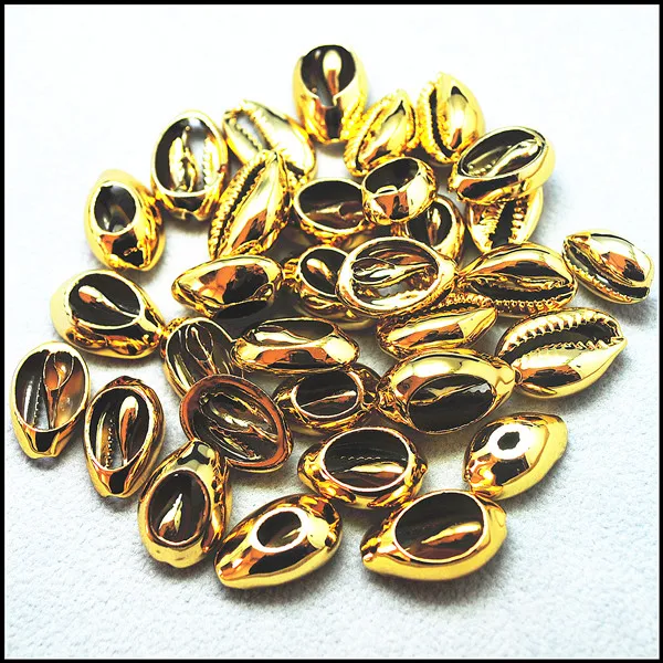 20pcs shell beads spacer plated golden silver color size 15-20mm length for charms bracelets making accessories or caps | Украшения и