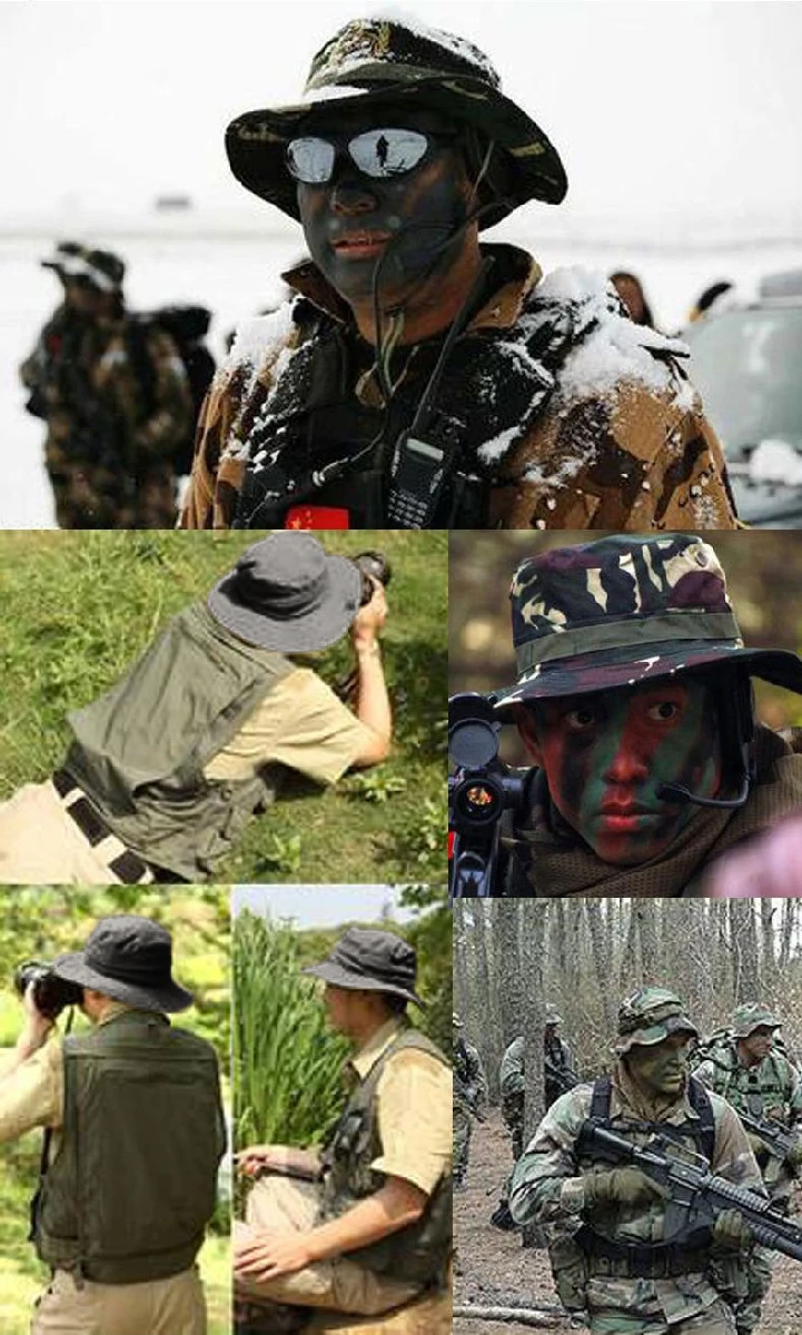 Армейская тактическая шапка Boonie, военная мужская хлопковая камуфляжная кепка, пейнтбол, страйкбол, снайперское ведро, кепка, охотничьи шапки для рыбалки на открытом воздухе