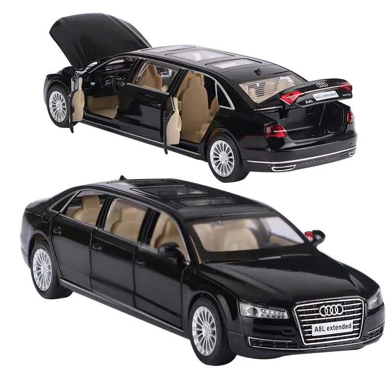 1:32 Audi A8L Расширенная модель легковых автомобилей металлическая игрушка