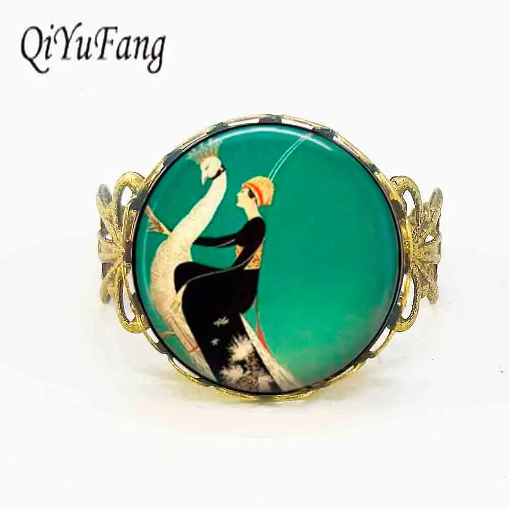 Модное женское и белое кольцо в стиле арт деко с павлином для мужчин женщин