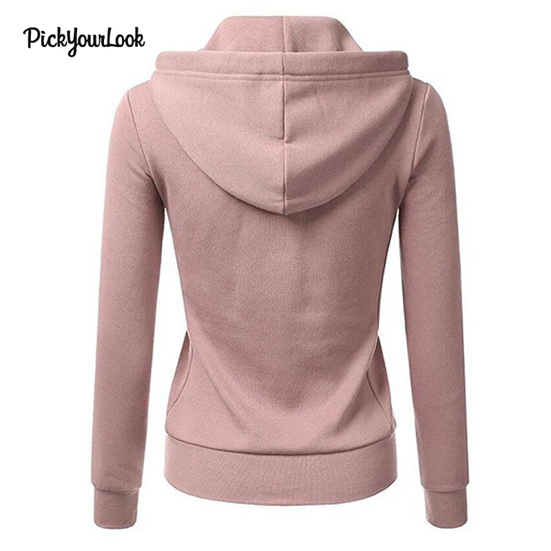 PickyourLook толстовки Женская толстовка с длинным рукавом зимняя на молнии